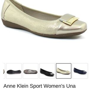 Anne Klein tan Loafers with Buckle Detail